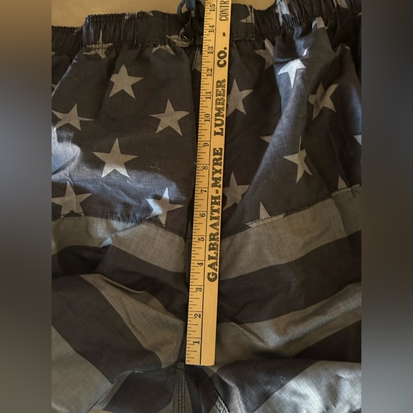 Kanu Surf Swim Shorts Black American Flag Design Lightweight Quick Dry 5X New - Picture 9 of 10